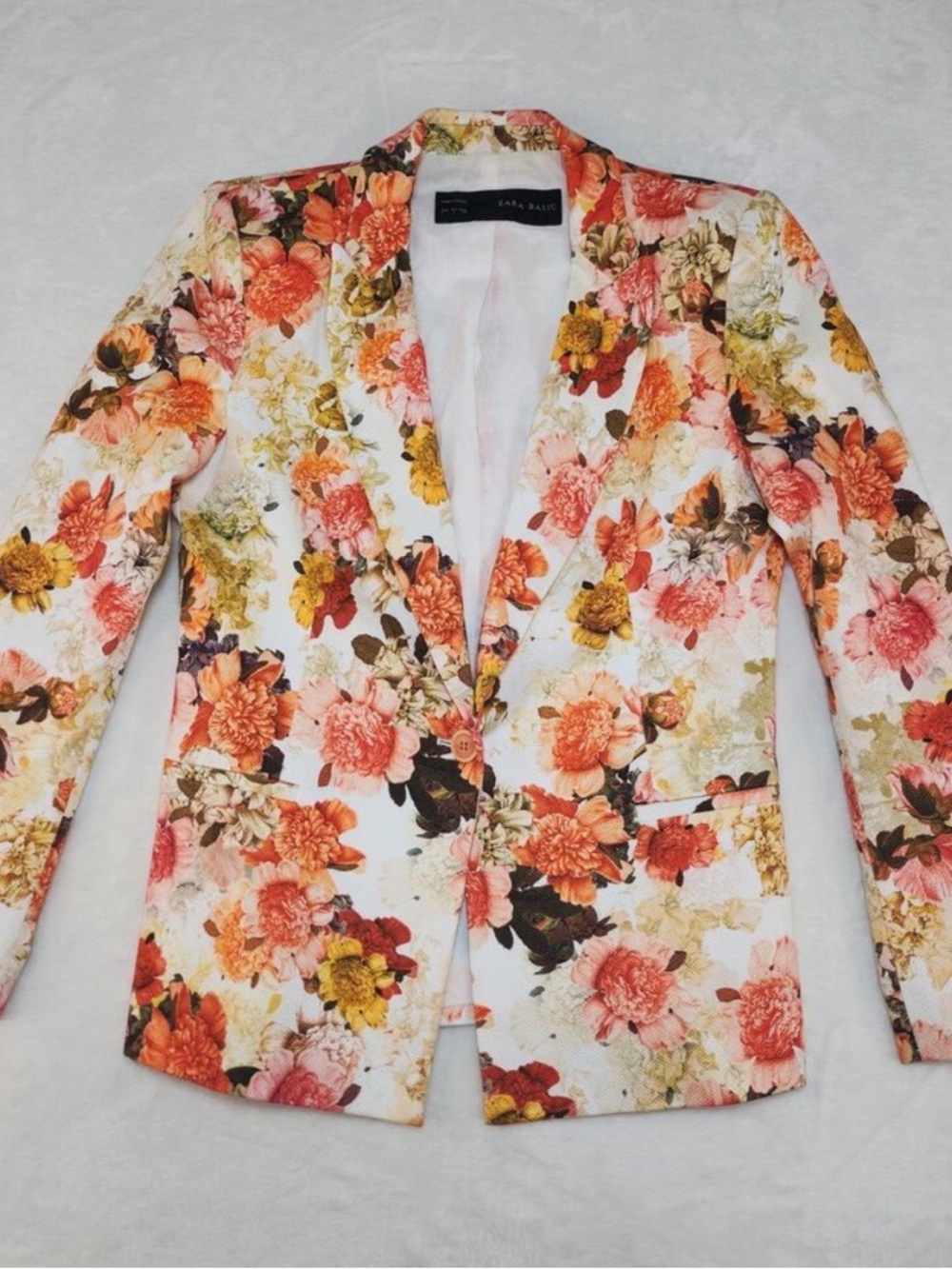 Grandmacore Floral Blazer Womens Large Vintage Maximalism Bloomcore Artcore